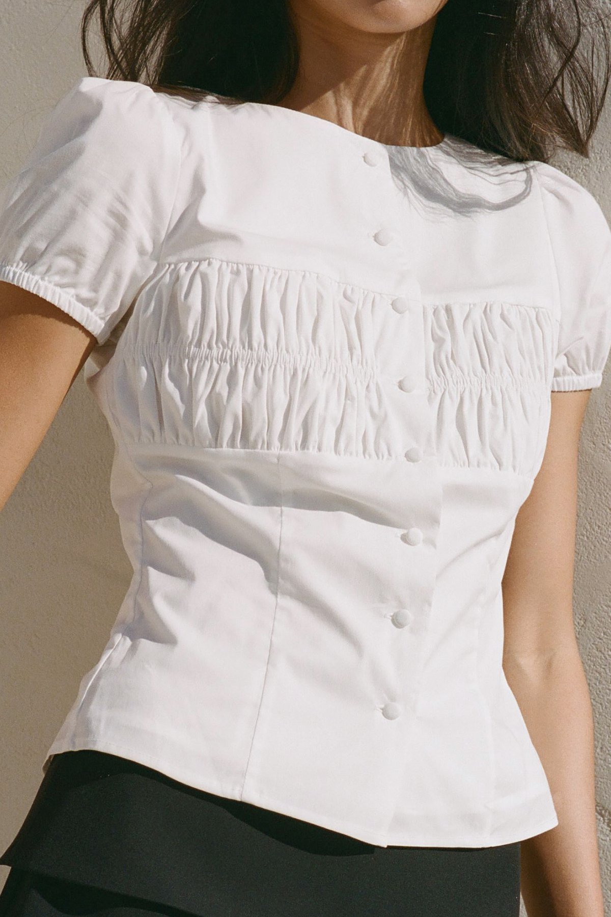 Perfect Stranger Alinna Short Sleeve Blouse White