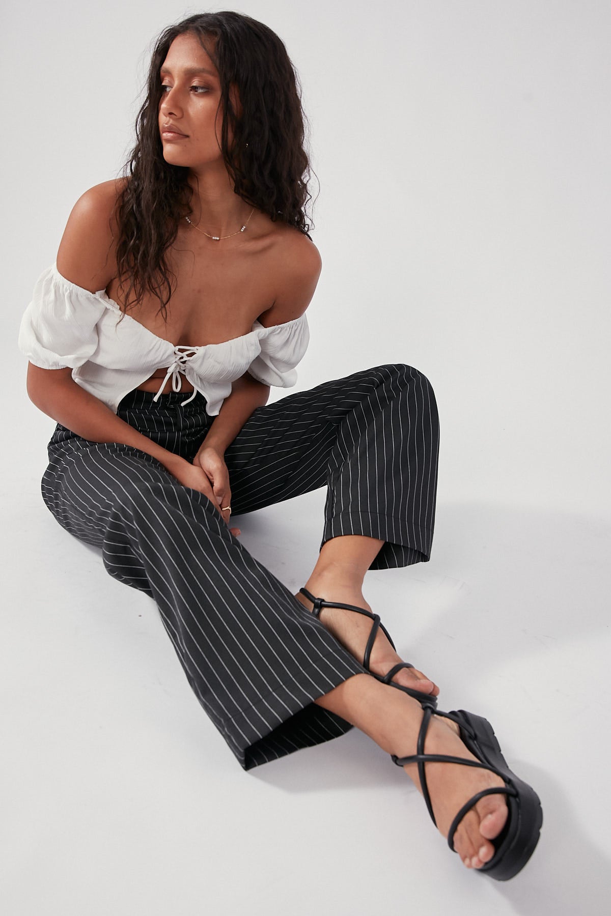 Perfect Stranger Stay With Me Pant Black Pinstripe