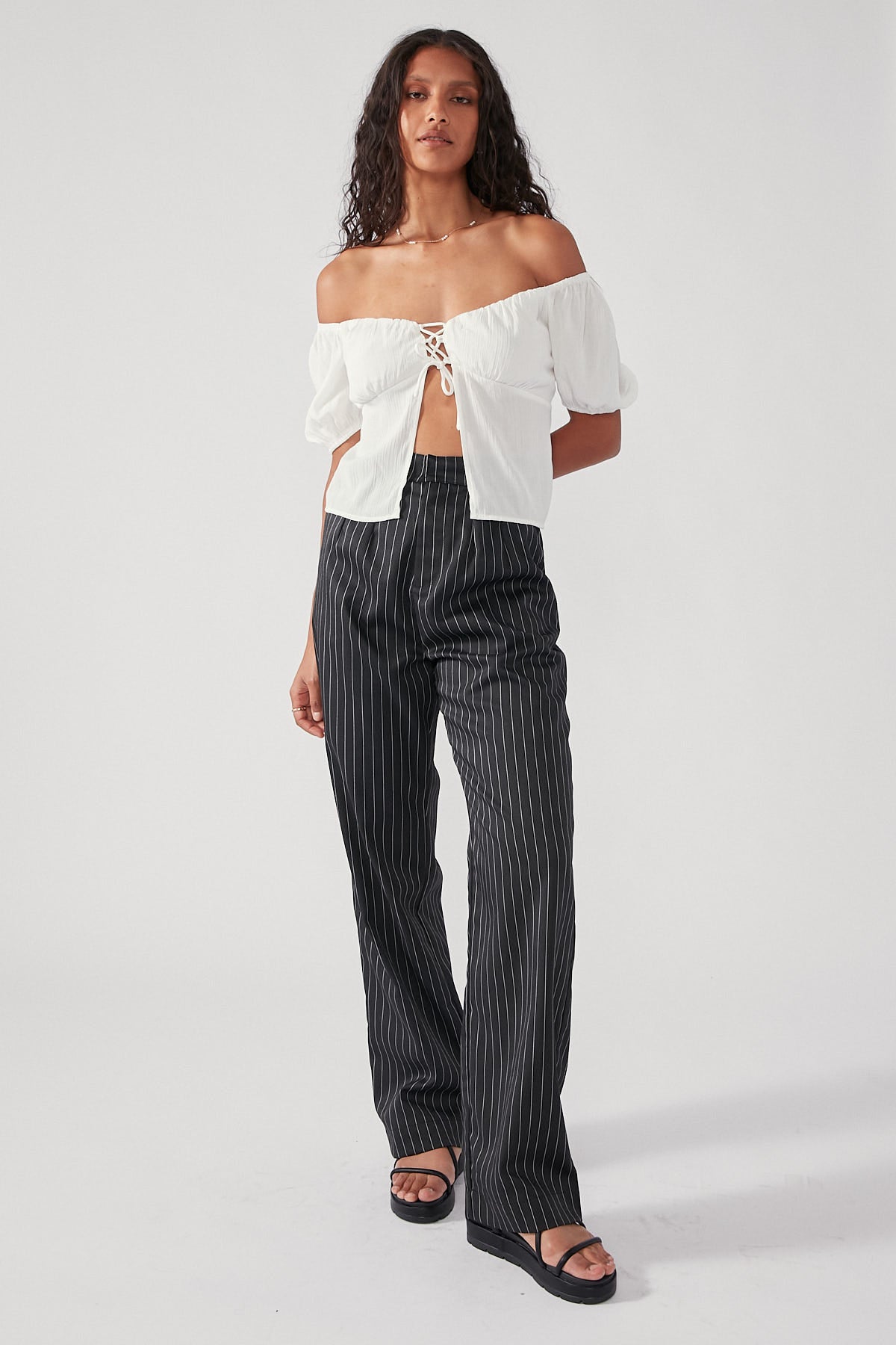 Perfect Stranger Stay With Me Pant Black Pinstripe