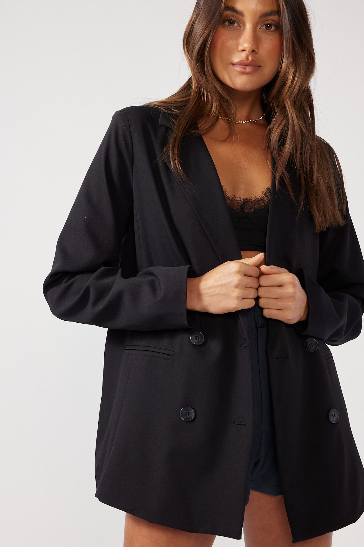 Perfect Stranger Oversized Blazer Black
