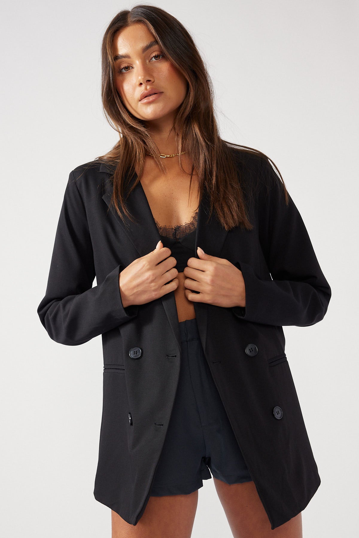 Perfect Stranger Oversized Blazer Black