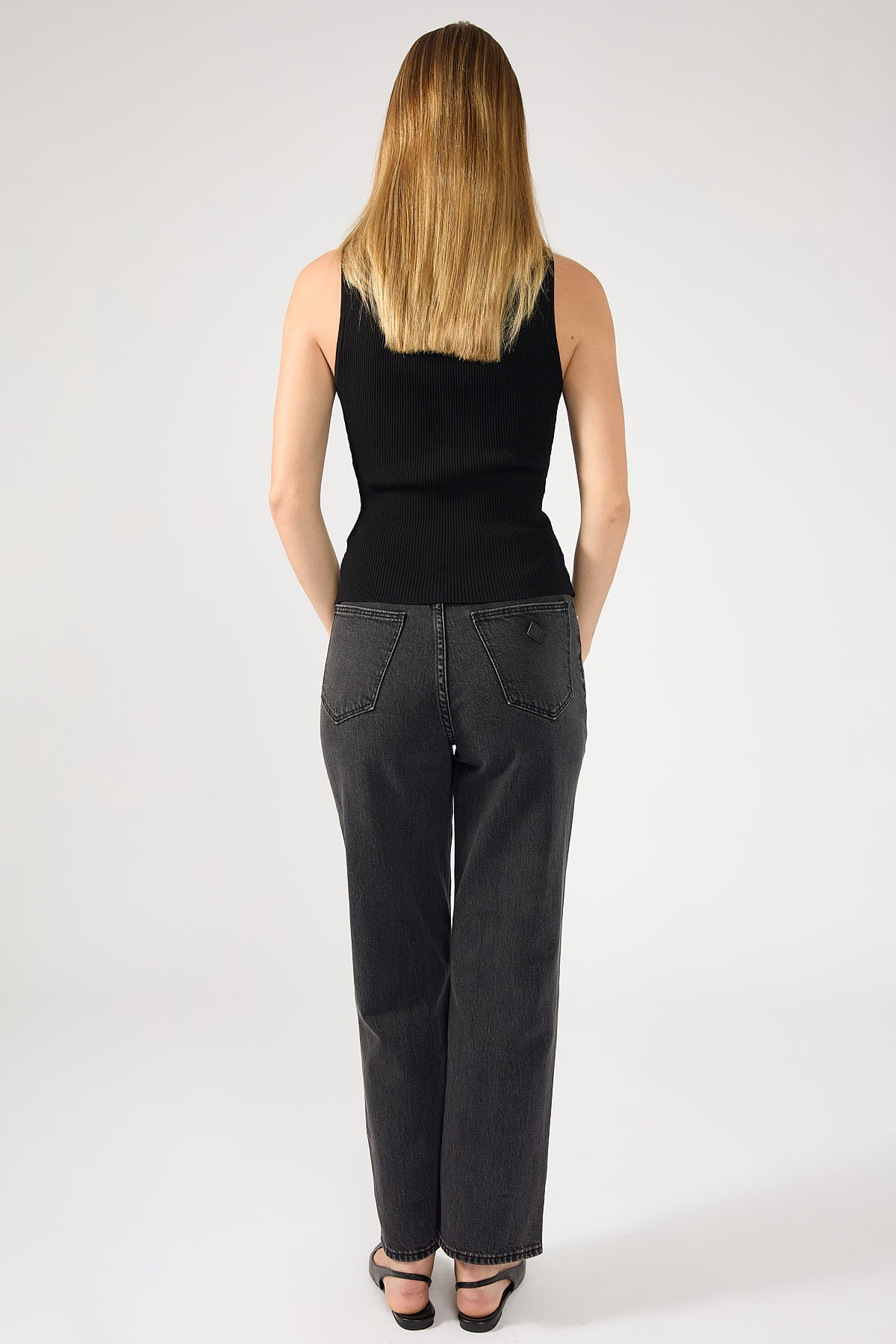 Abrand A Venice High Waisted Straight Jean Charo Black