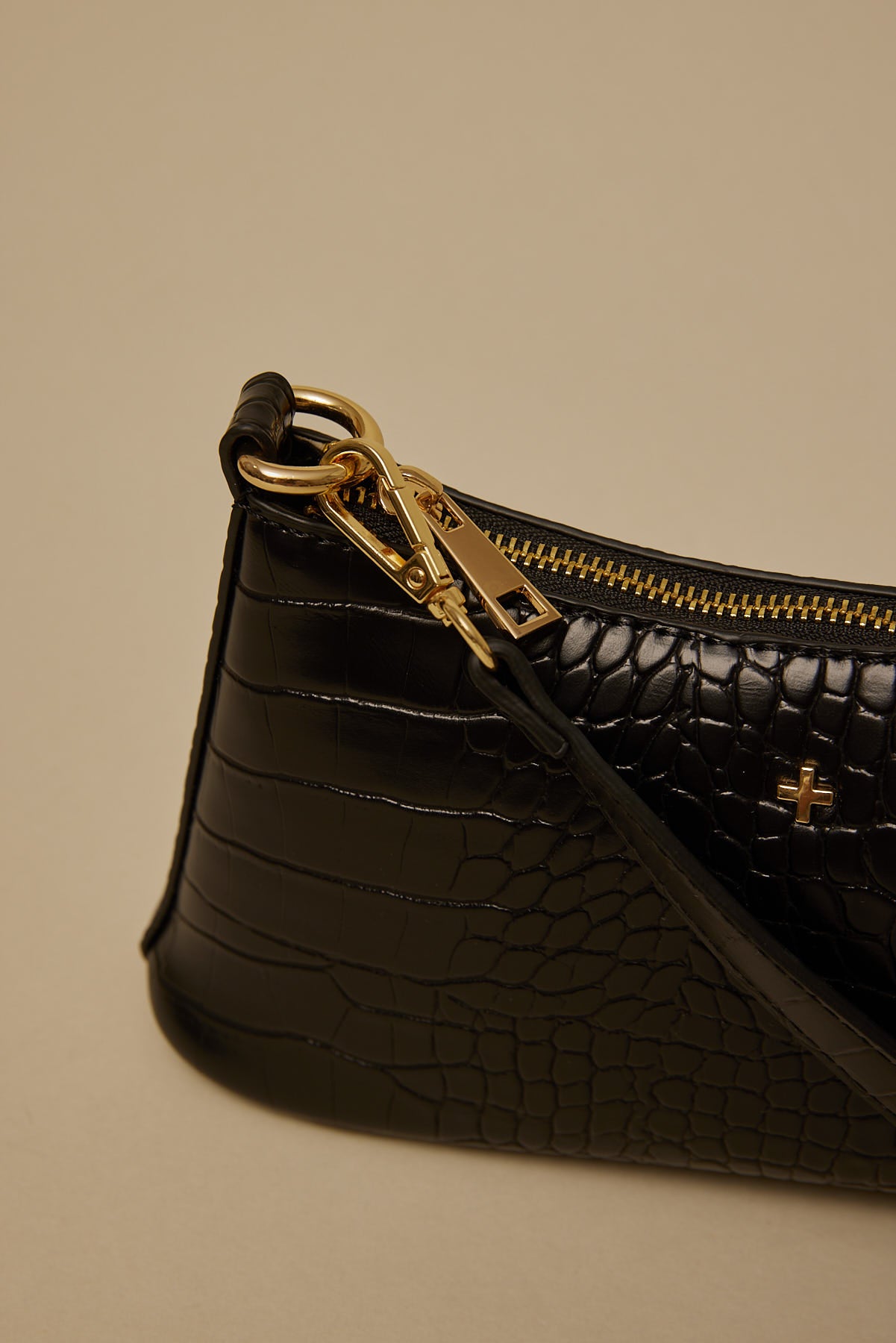 Peta + Jain Danni Black Croc/Gold