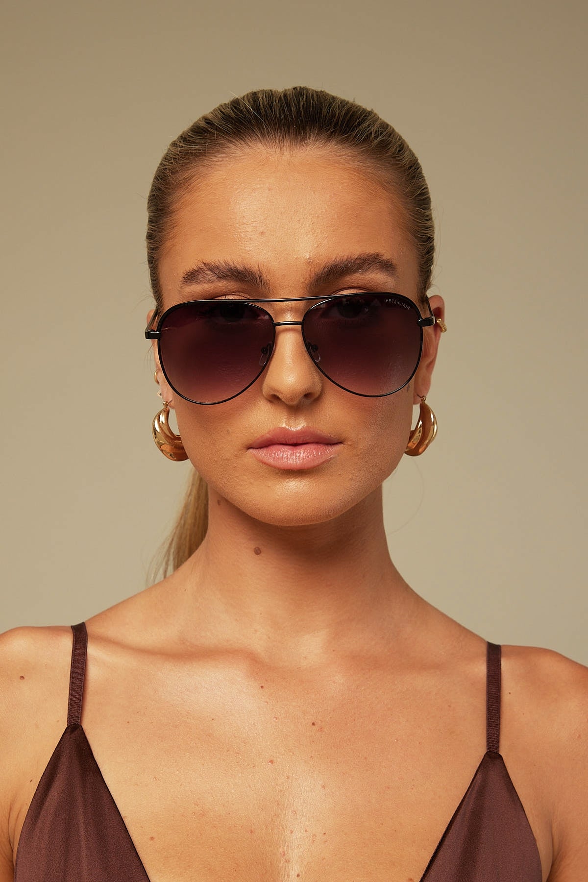 Peta + Jain Lisbeth Black Frame / Smoke Faded Lens