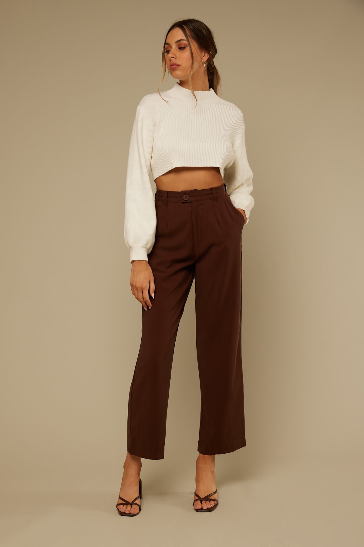 Perfect Stranger Open Tie Back Knit White