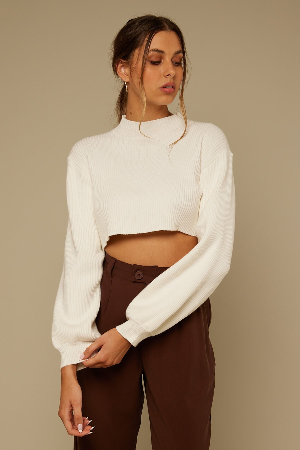 Perfect Stranger Open Tie Back Knit White