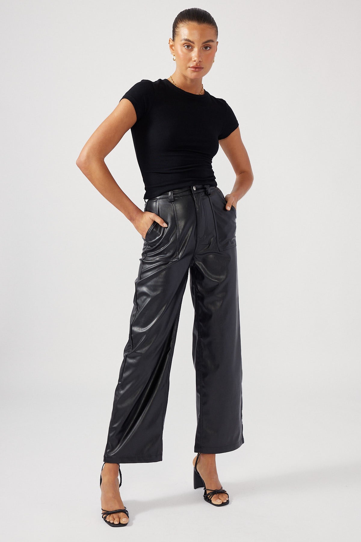 Perfect Stranger Over Now PU Pant Black