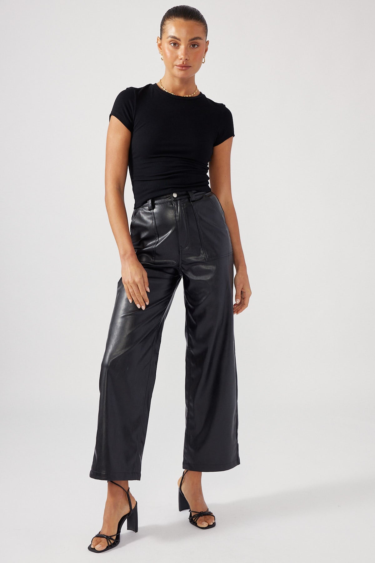 Perfect Stranger Over Now PU Pant Black