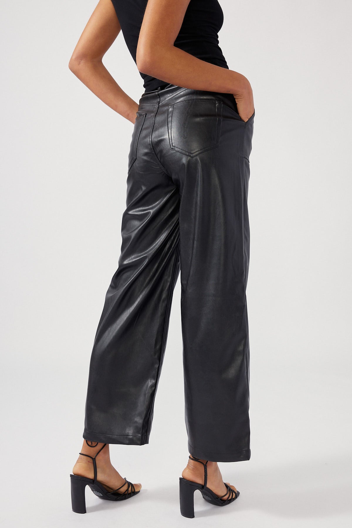 Perfect Stranger Over Now PU Pant Black