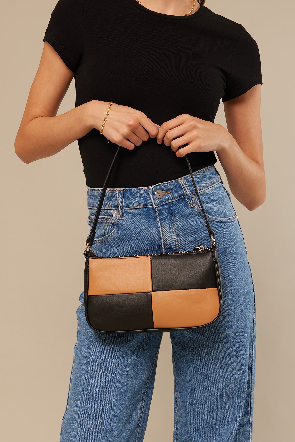 Token Colour Block Shoulder Bag Multi