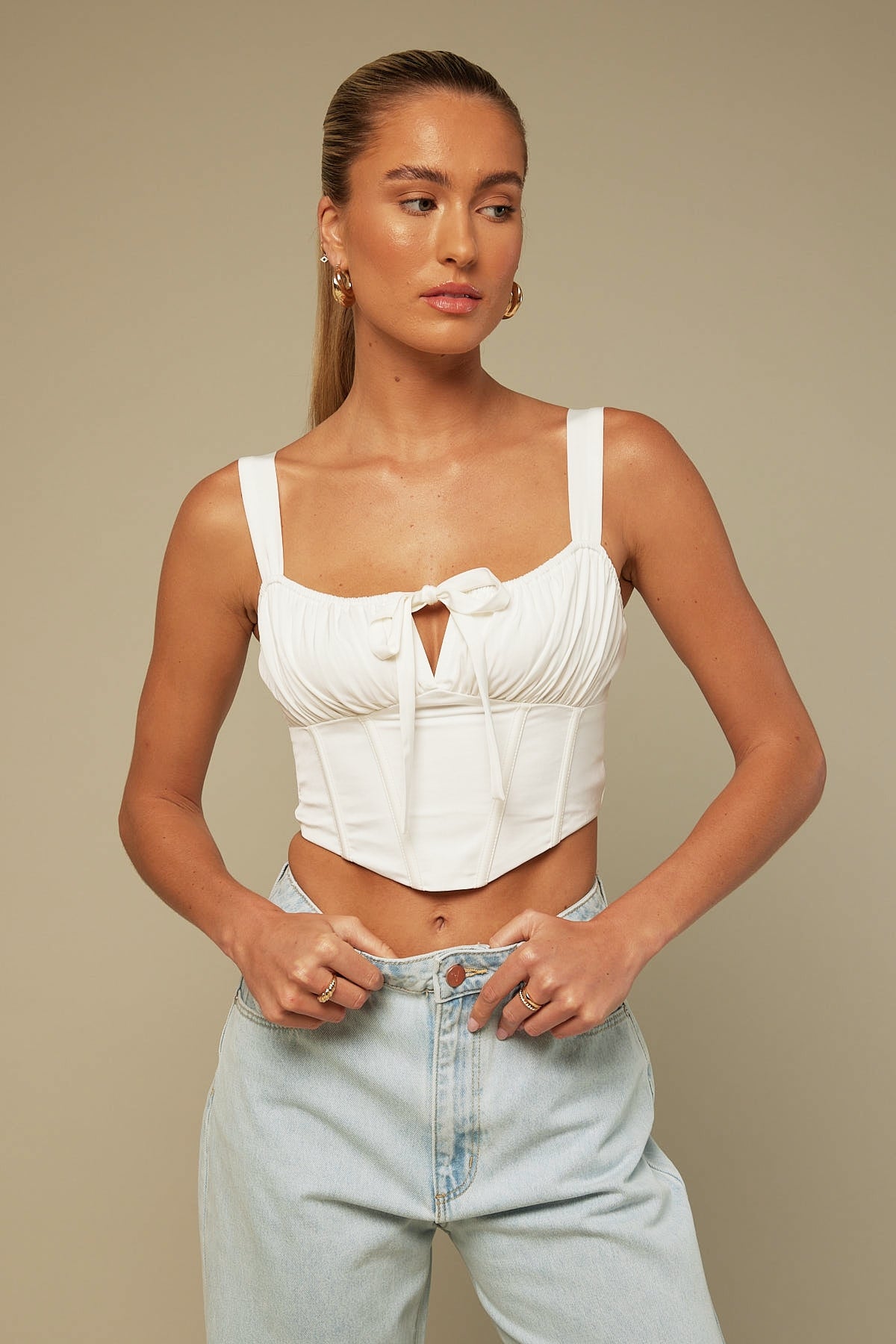 Perfect Stranger Sonnie Corset Top White