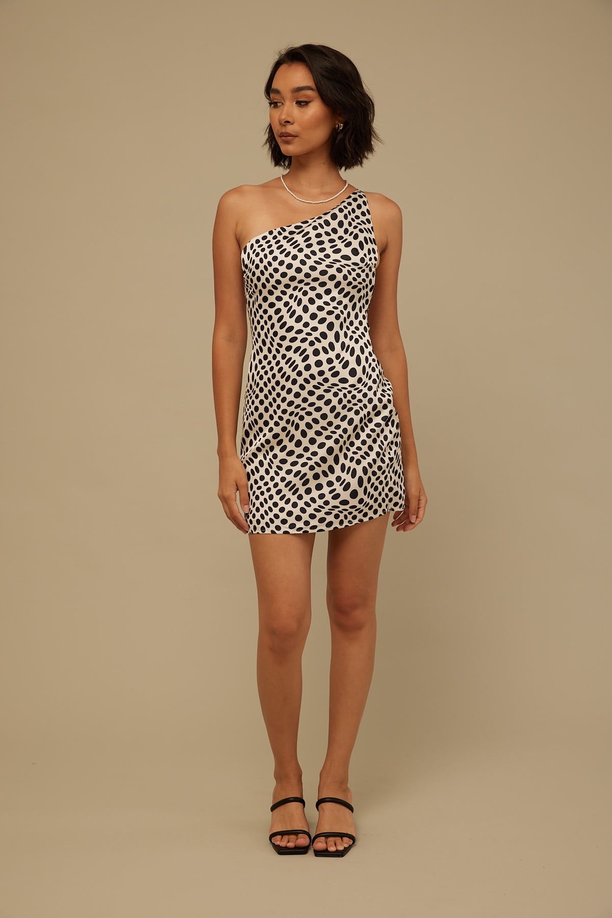 Perfect Stranger Spot Illusion Mini Dress Cream Illusion Print