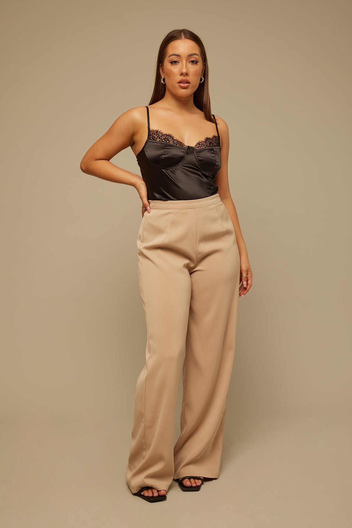 Perfect Stranger Little Things Satin Top Black