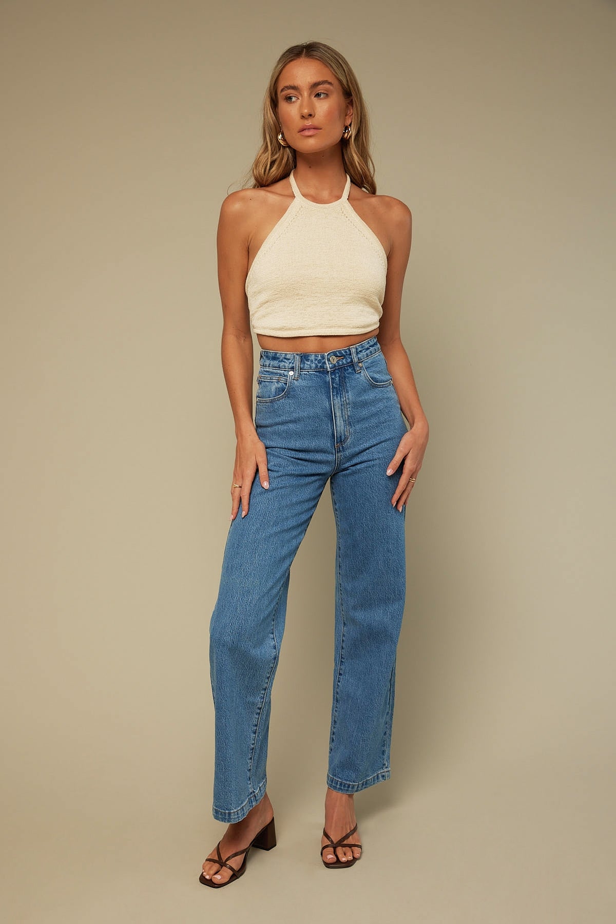 Perfect Stranger Rosabel Knit Halter Top Nude