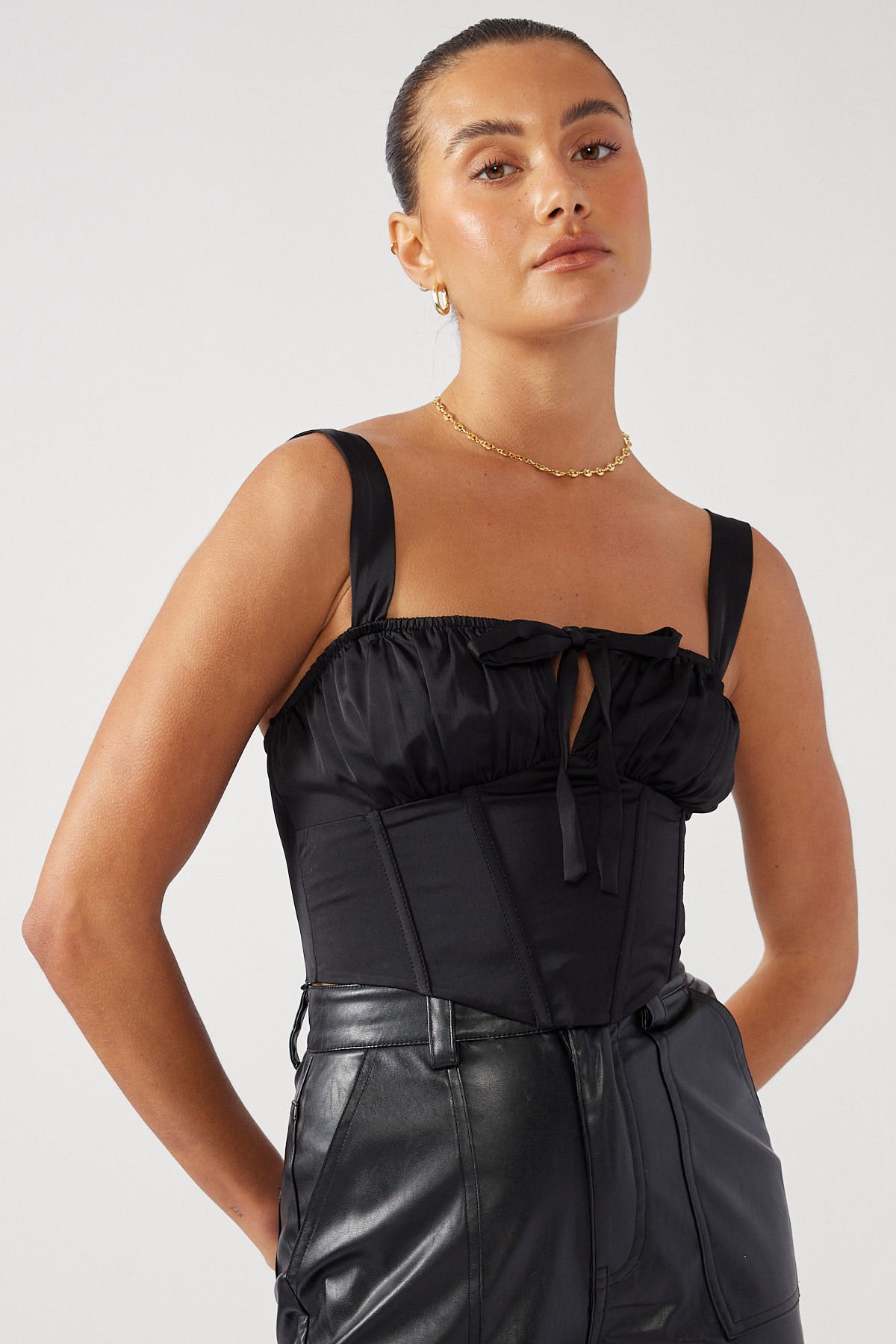 Perfect Stranger Sonnie Corset Top Black