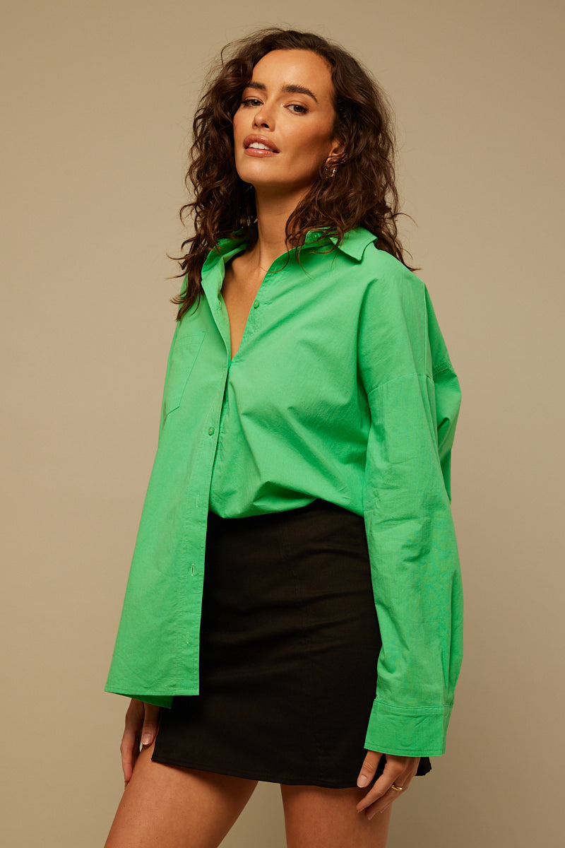 Perfect Stranger Oversized Shirt Green