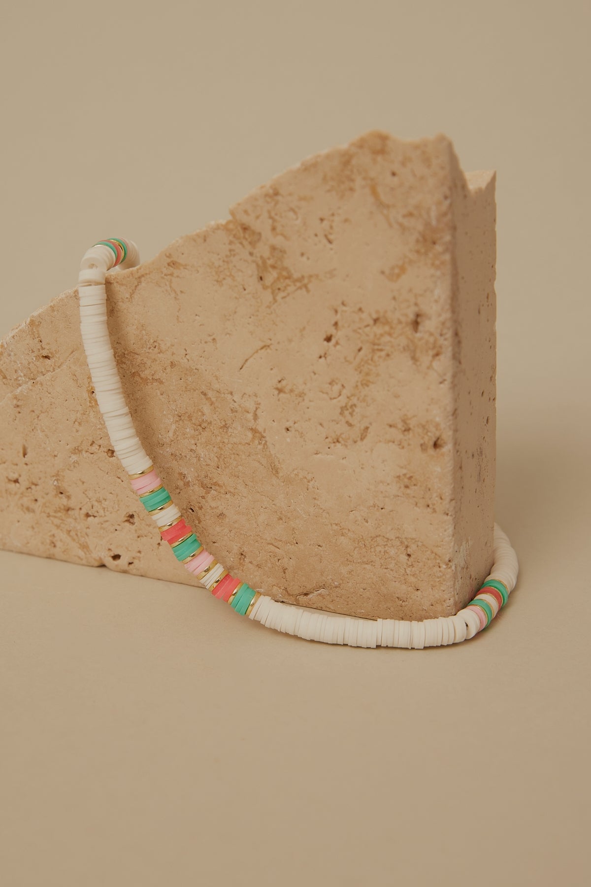 Token Puka Bead Necklace White