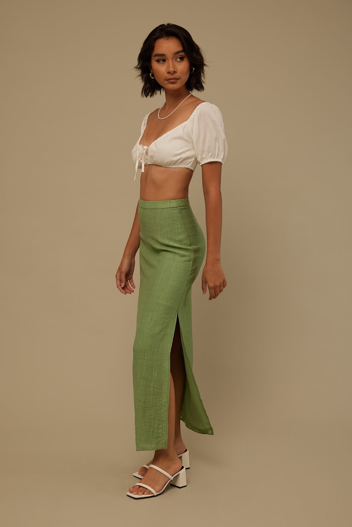 Perfect Stranger Cool Spring Midi Sage