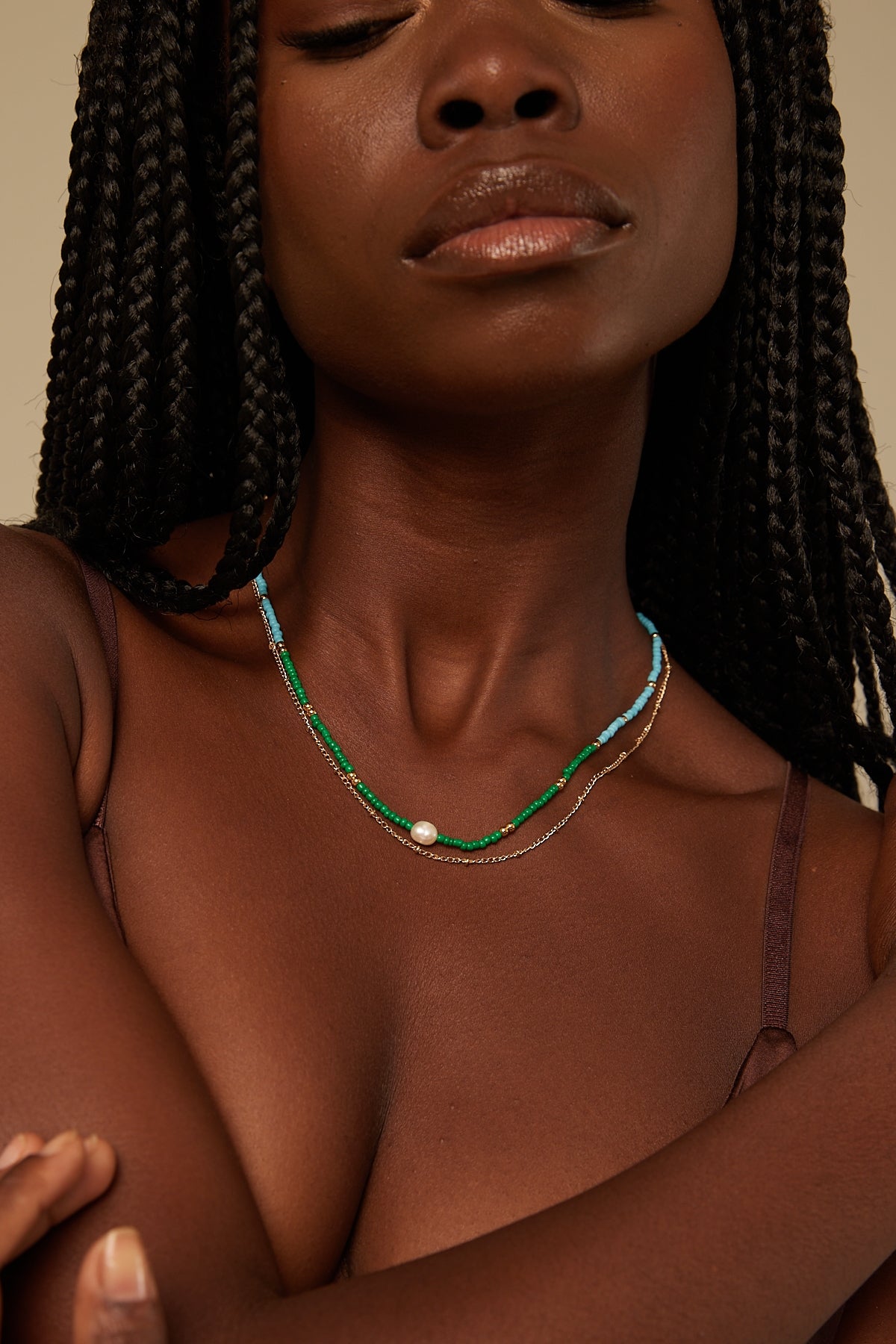 Token Clear Aqua Pearl Necklace Pack Multi Coloured