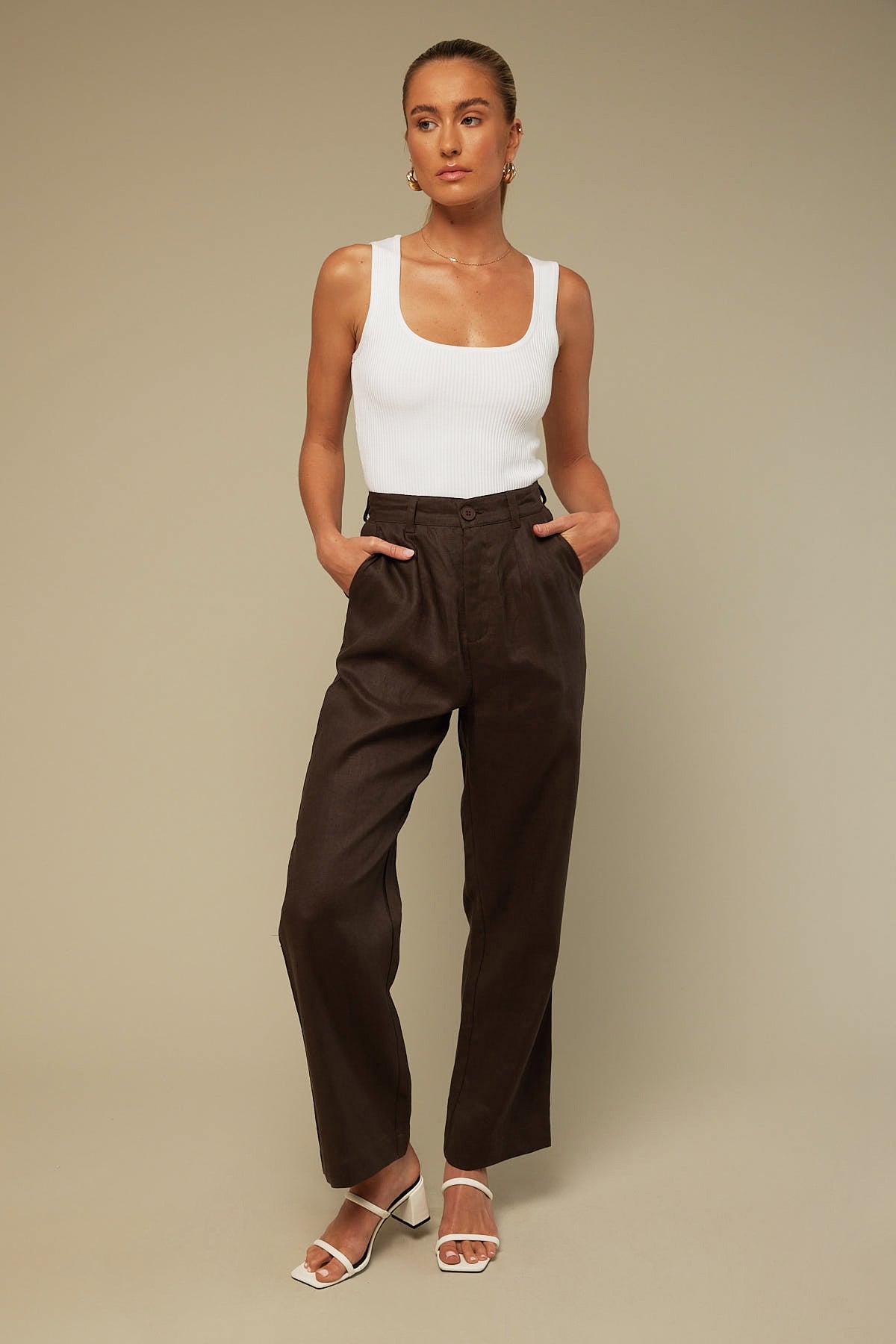 Perfect Stranger Dont Let Go Linen Pant Charcoal