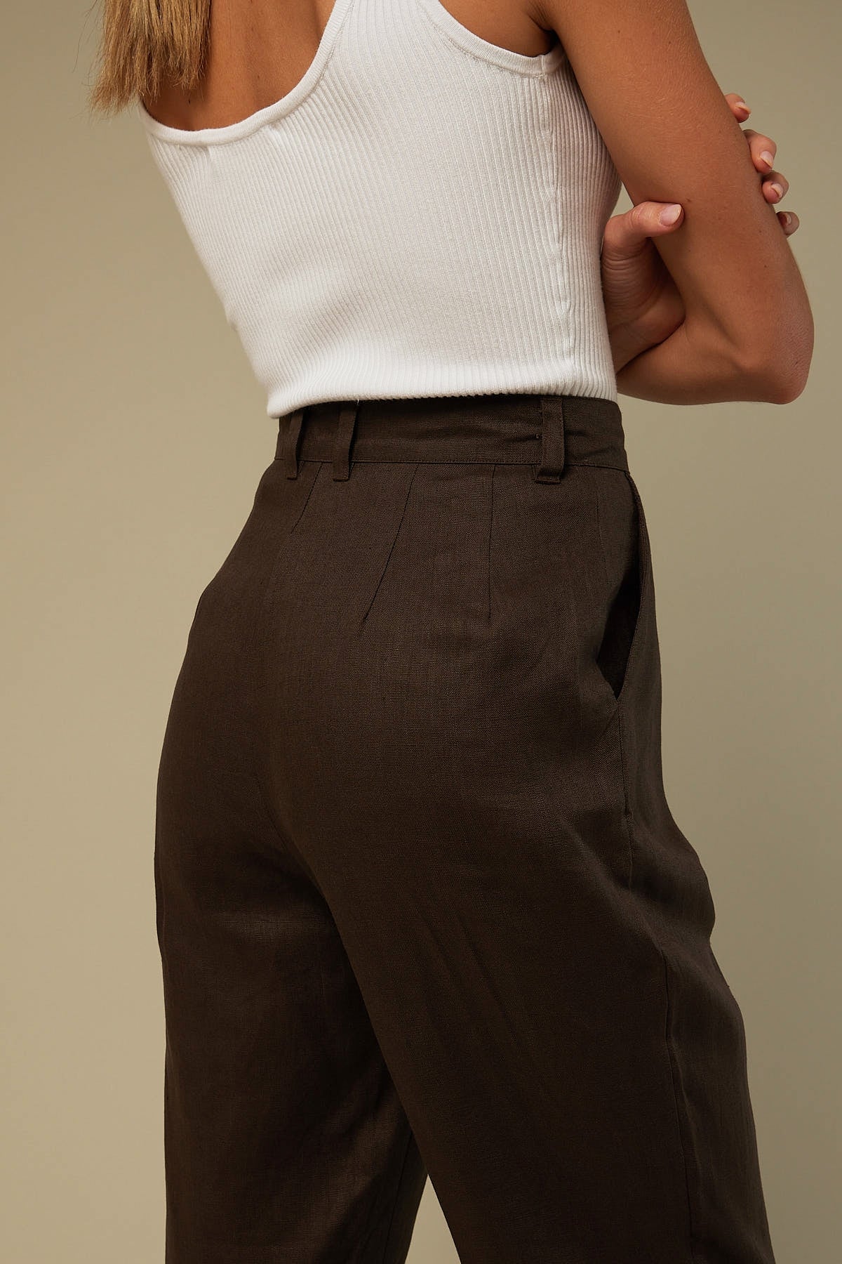 Perfect Stranger Dont Let Go Linen Pant Charcoal