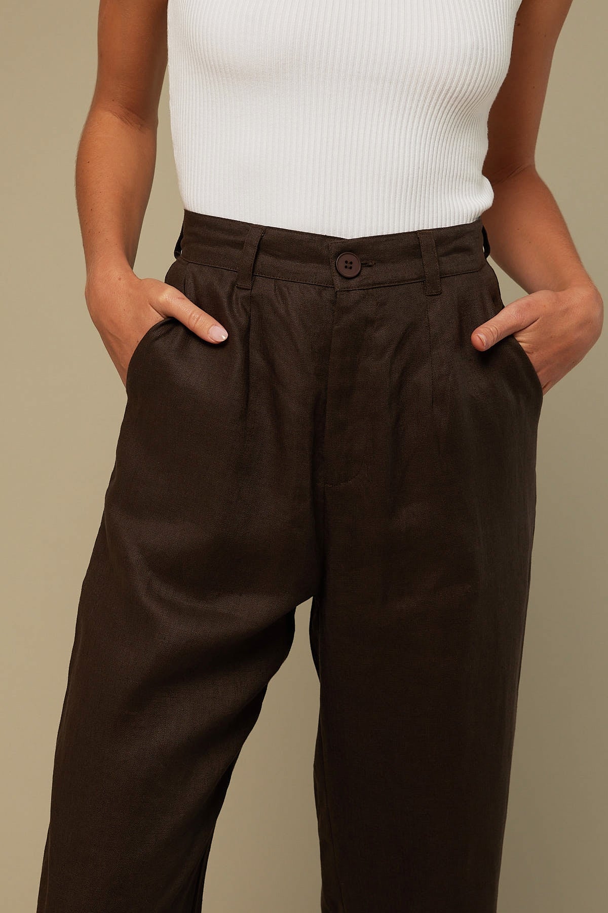 Perfect Stranger Dont Let Go Linen Pant Charcoal