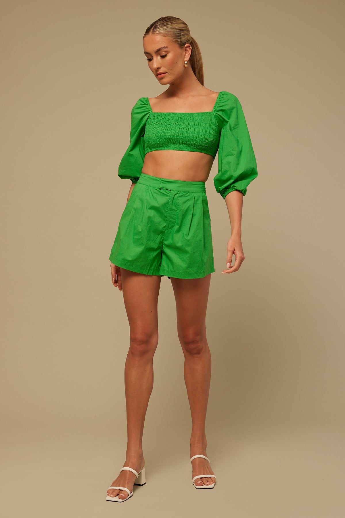 Perfect Stranger Leon Poplin Short Green
