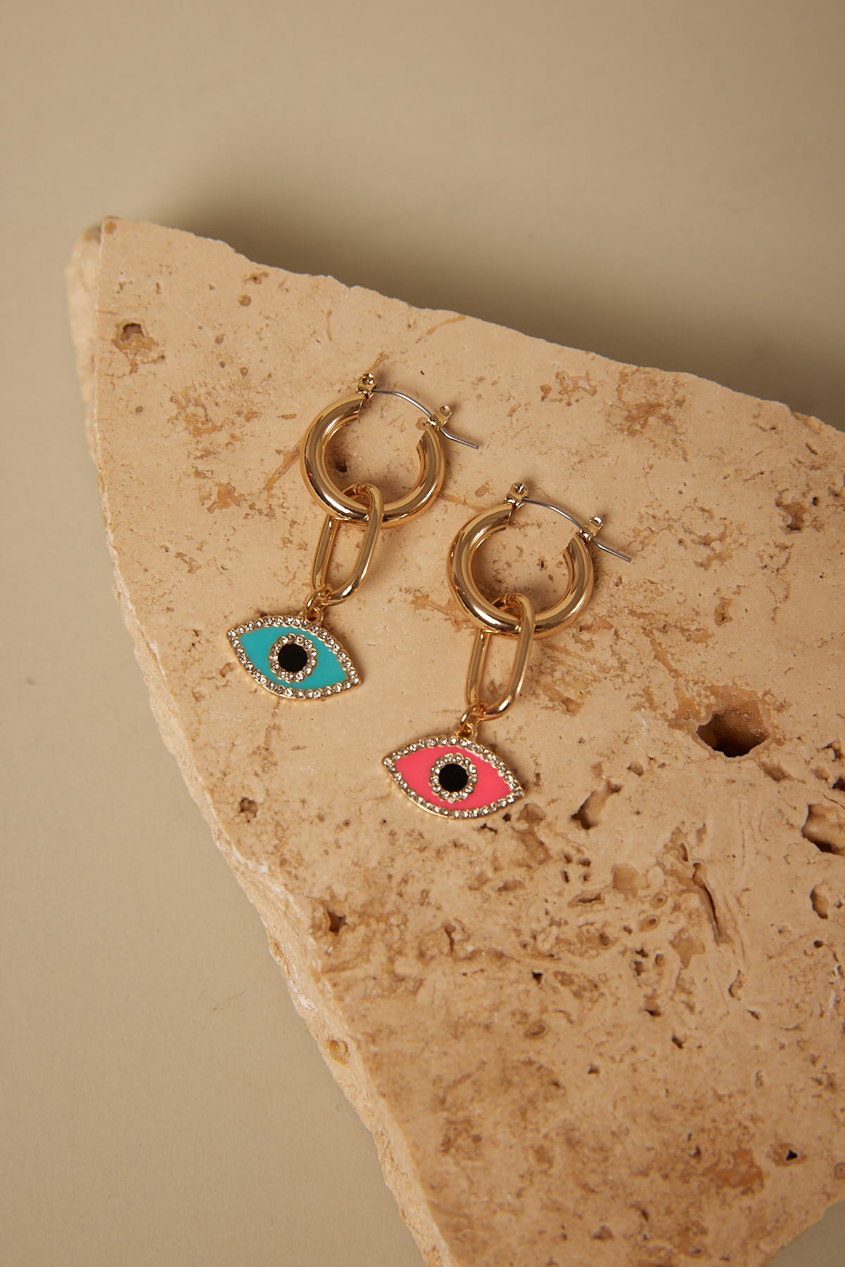 Token Coloured Evil Eye Earring Gold