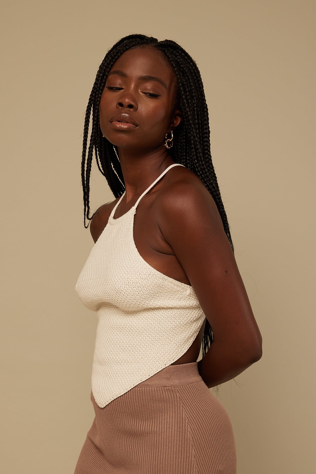 Perfect Stranger Valentina Crochet Halter Top White