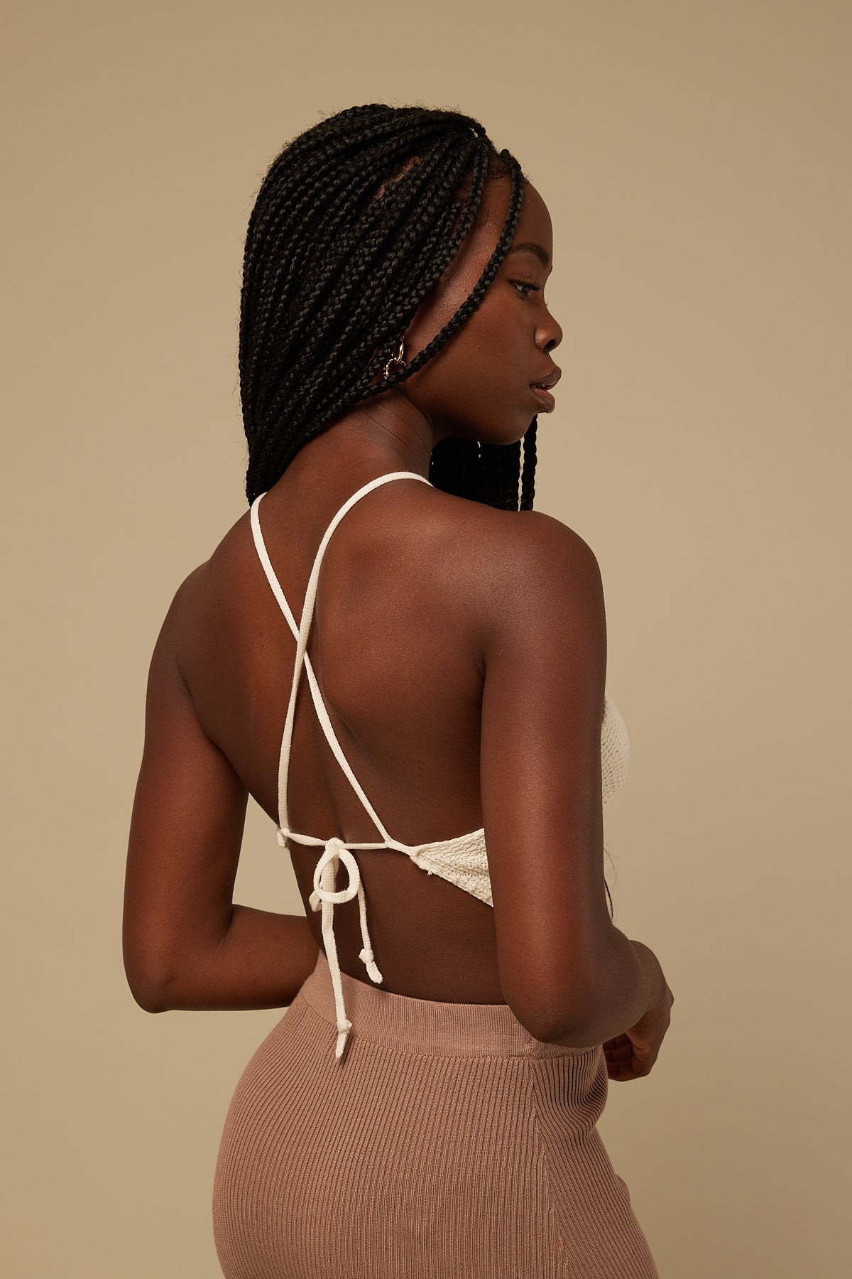 Perfect Stranger Valentina Crochet Halter Top White