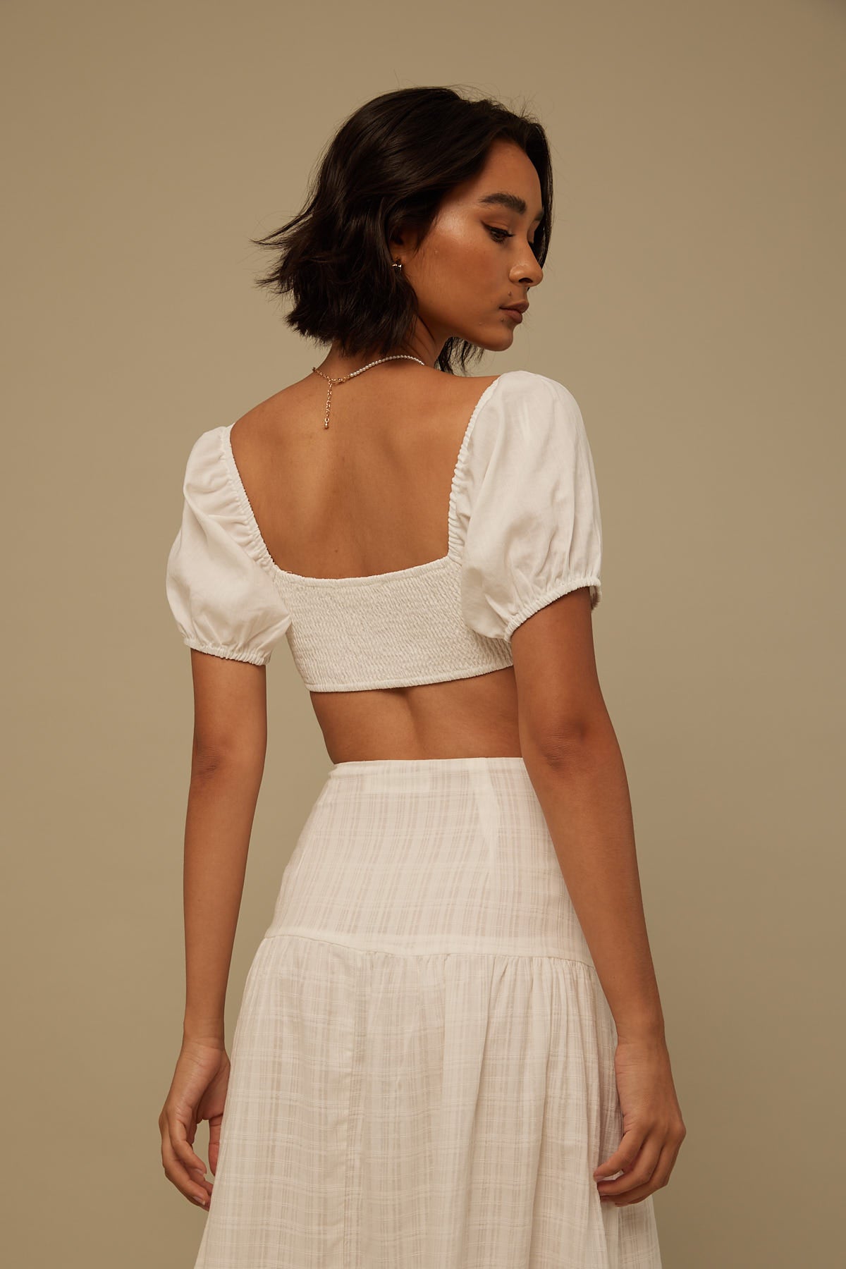Perfect Stranger Alia Tie Front Top White