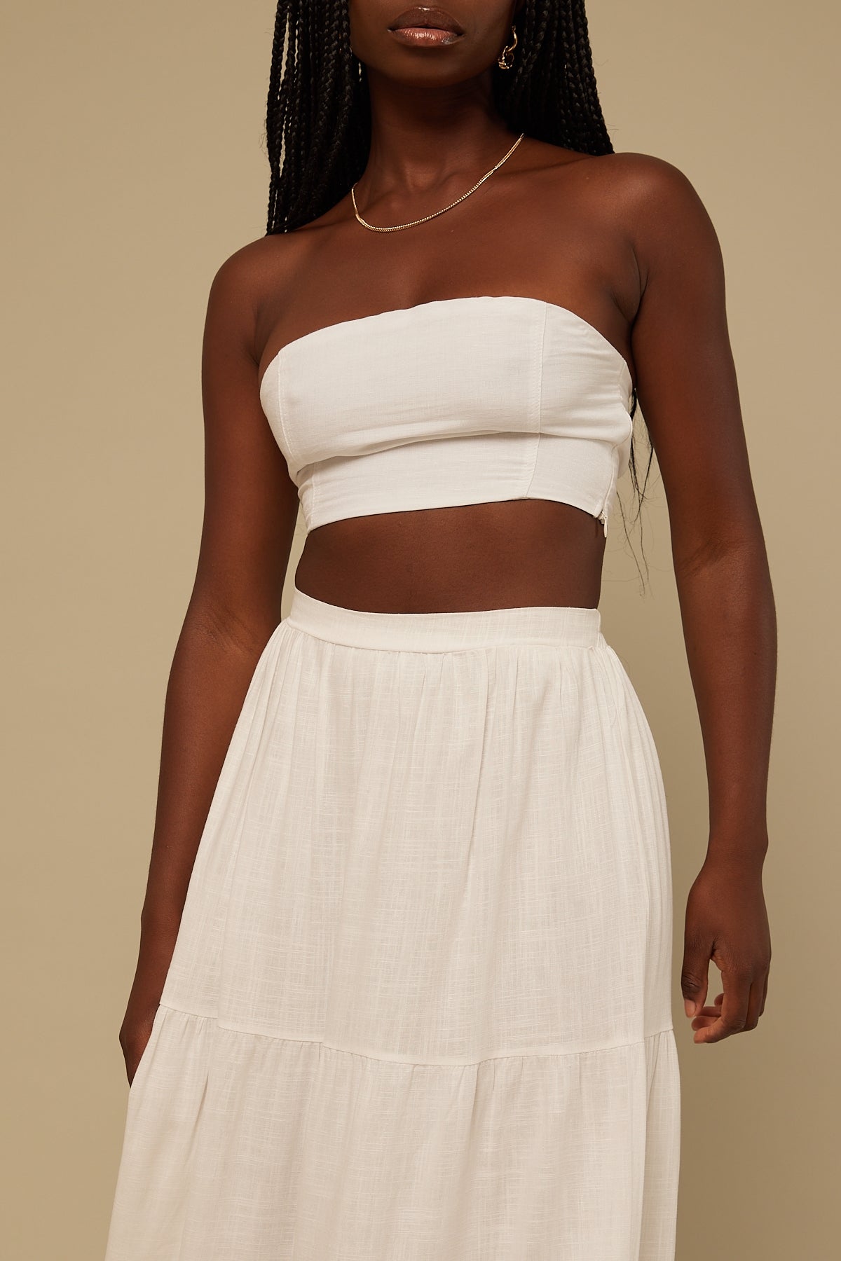 Perfect Stranger Floaty Maxi Skirt White