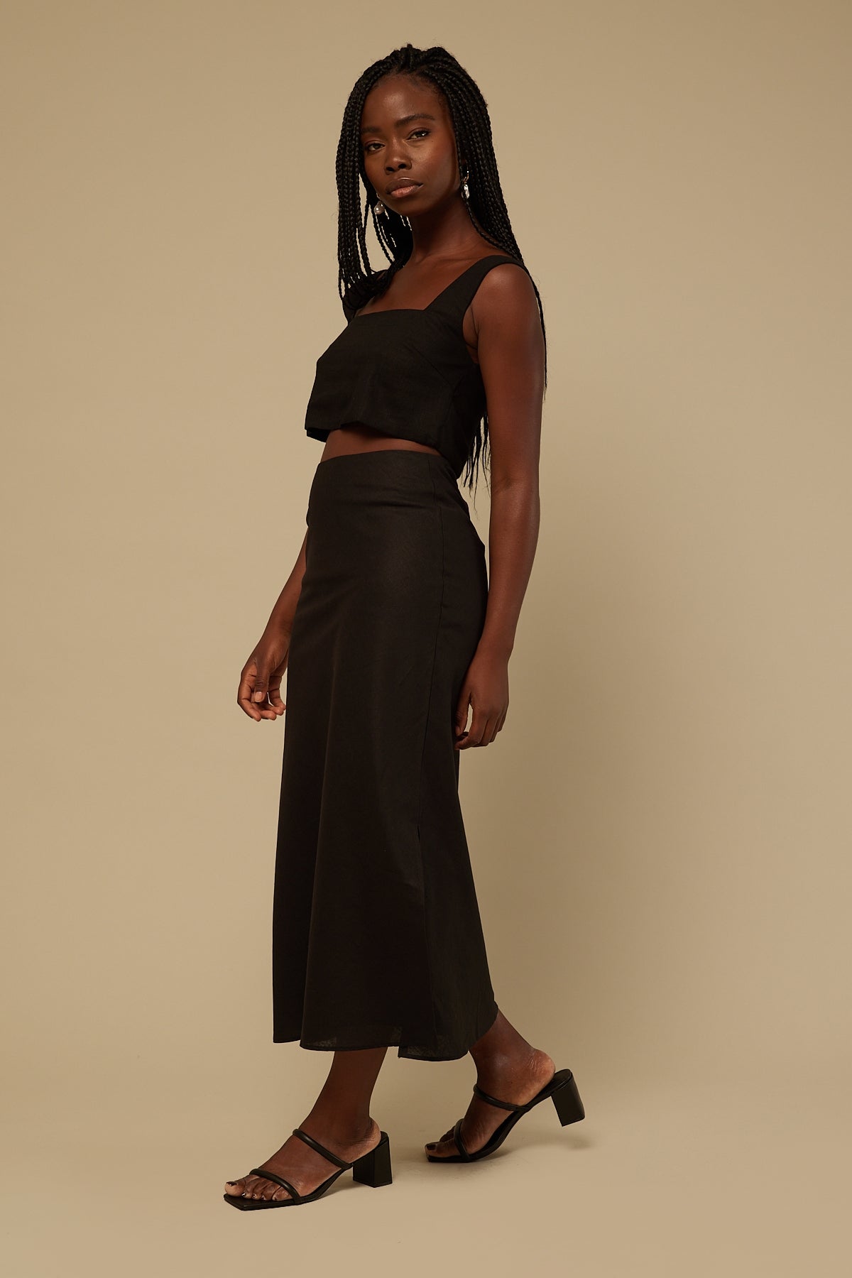 Perfect Stranger Primrose Midi Skirt Black