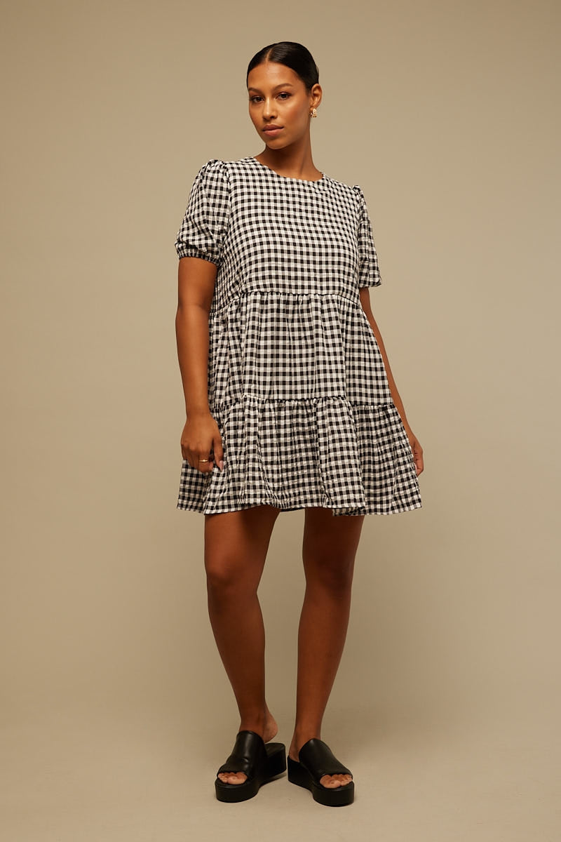Perfect Stranger Gingham Check Smock Dress Gingham