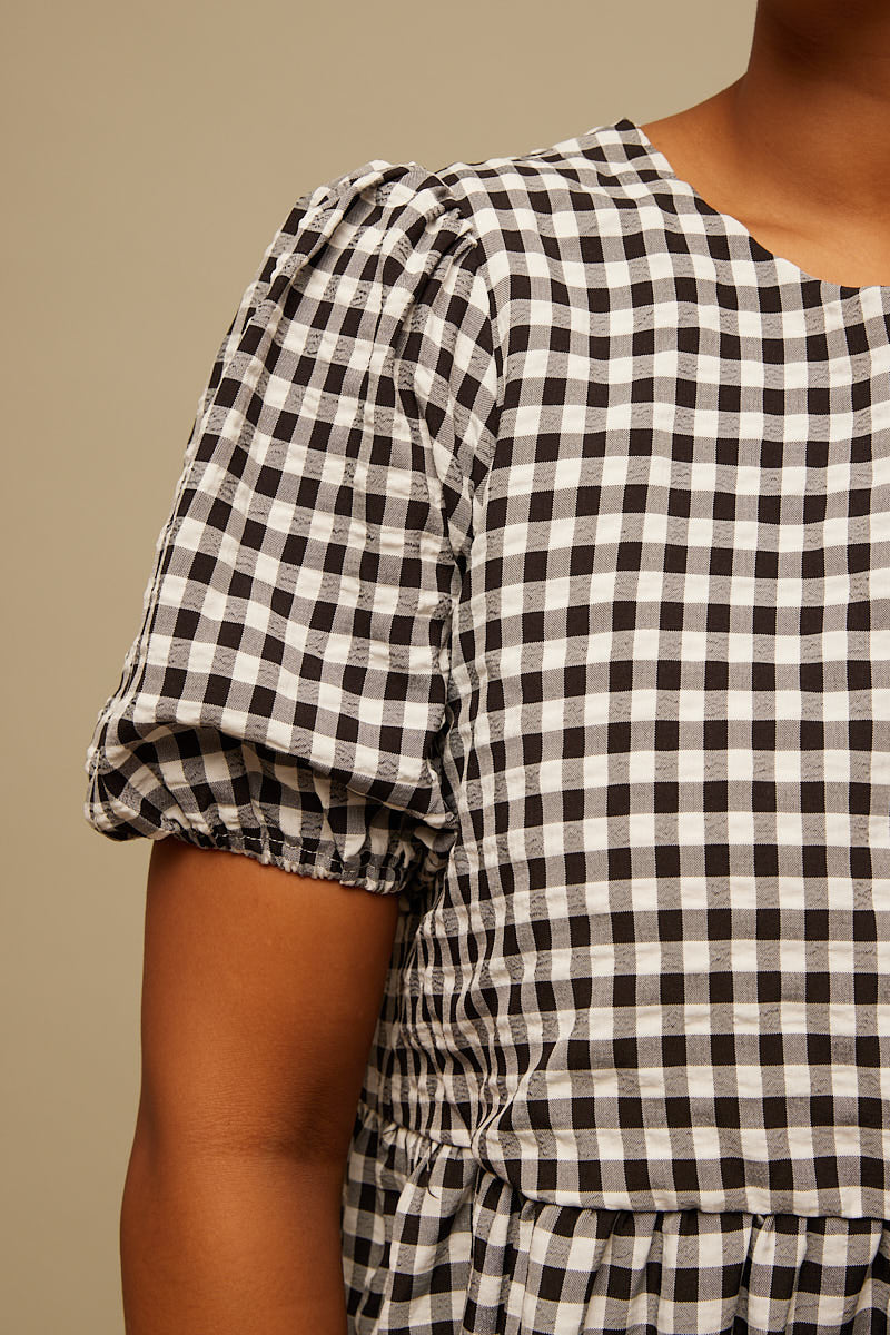 Perfect Stranger Gingham Check Smock Dress Gingham