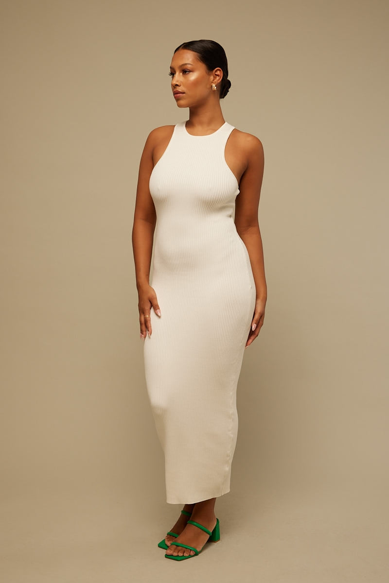 Perfect Stranger Daydream Knit Midi Dress White