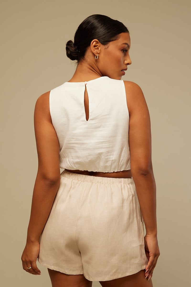 Perfect Stranger Allure Linen Top White