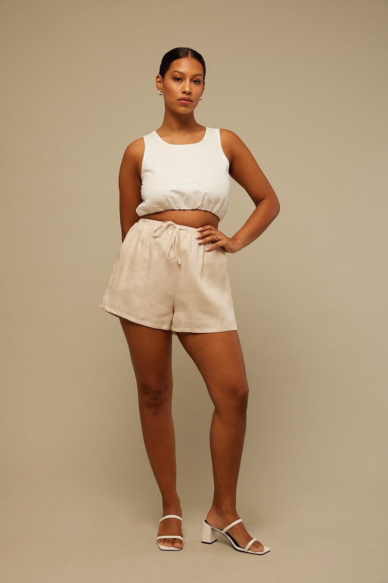 Perfect Stranger Sunset Linen Short White Stripe