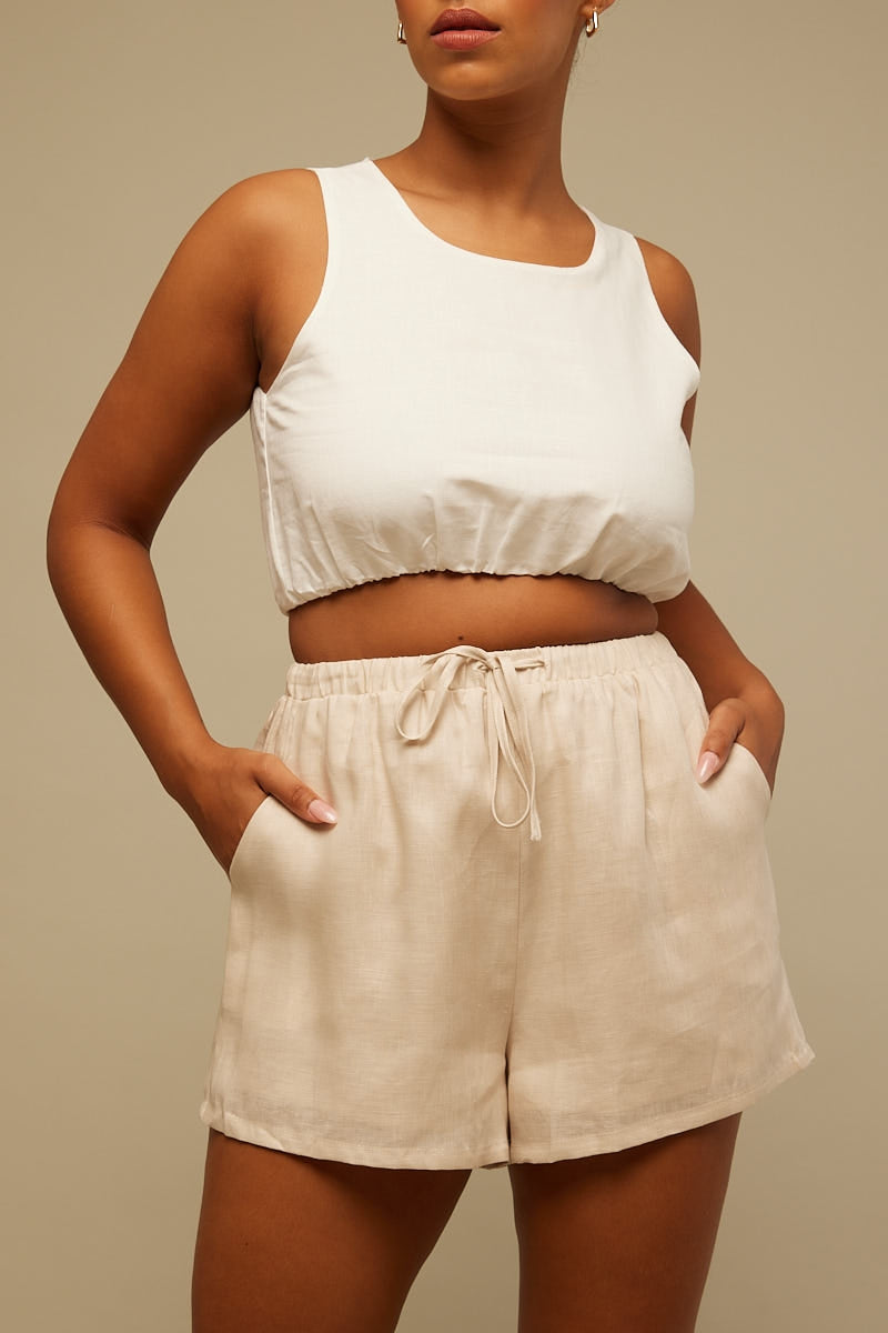 Perfect Stranger Sunset Linen Short White Stripe
