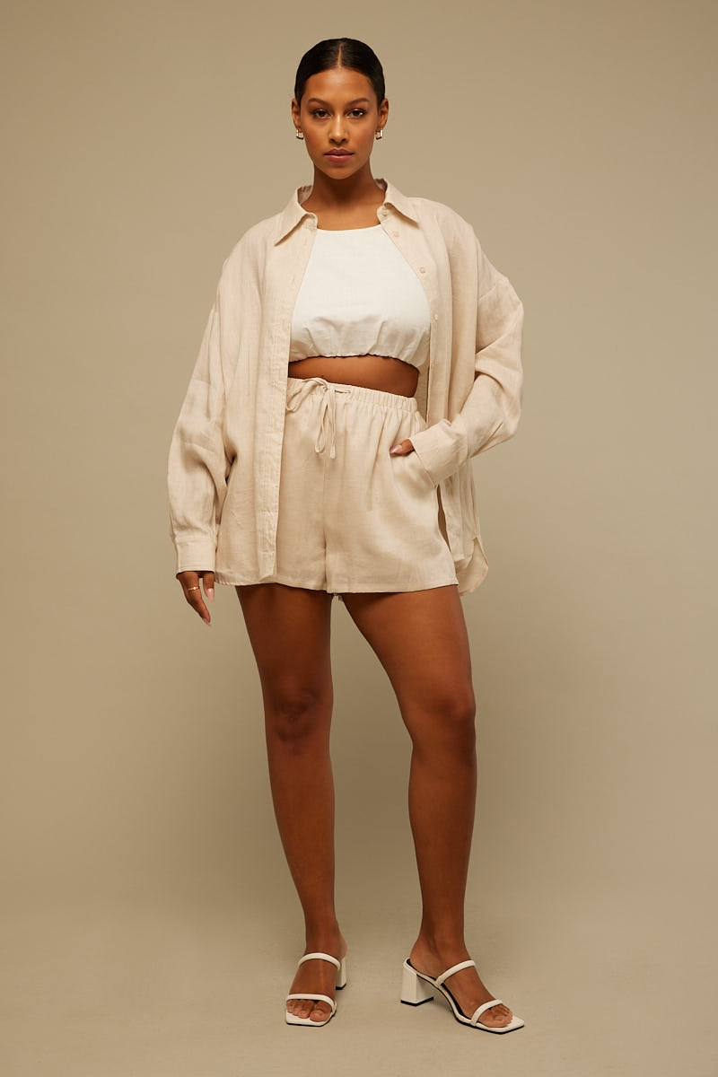 Perfect Stranger Sunset Linen Short White Stripe