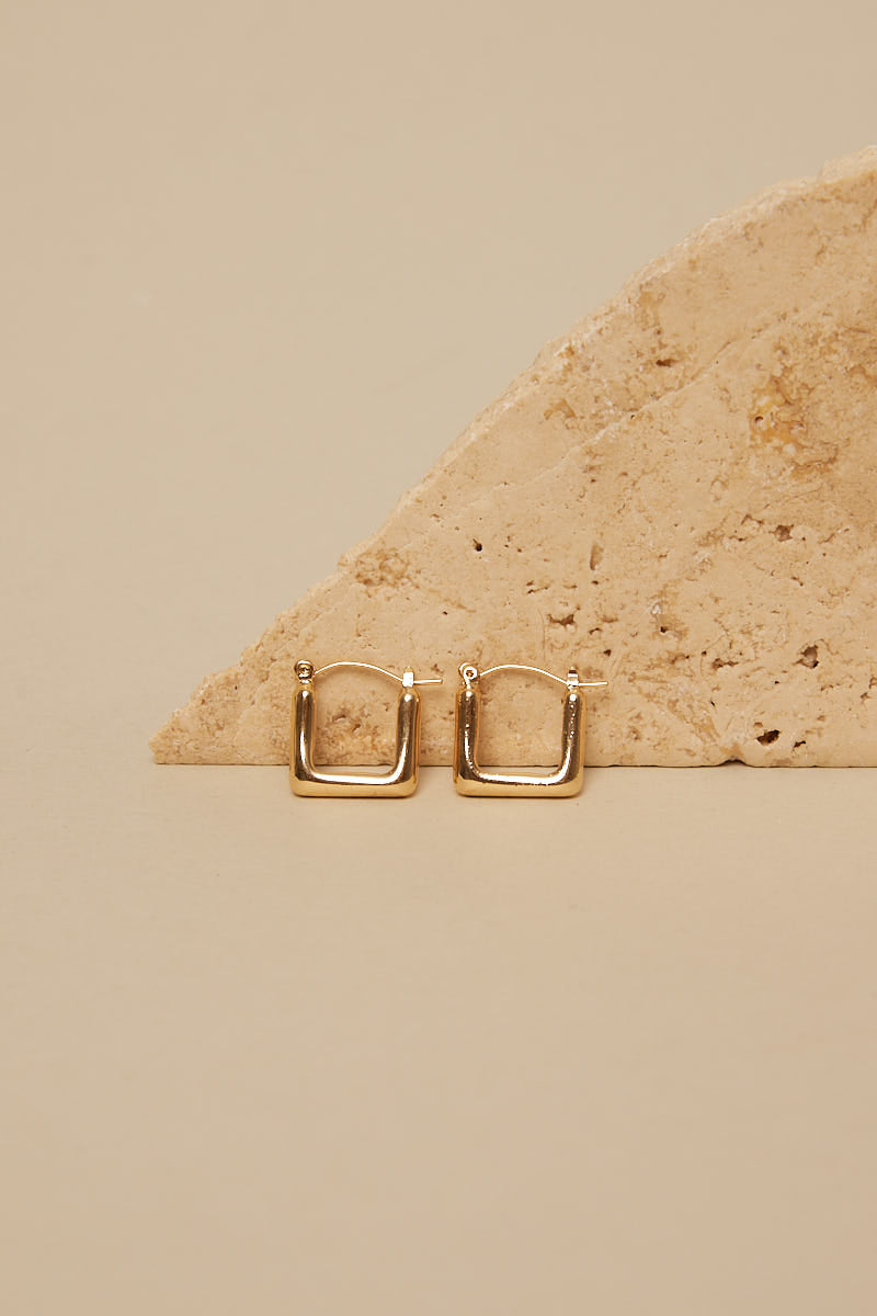 Token On Call Hoop Earring Gold