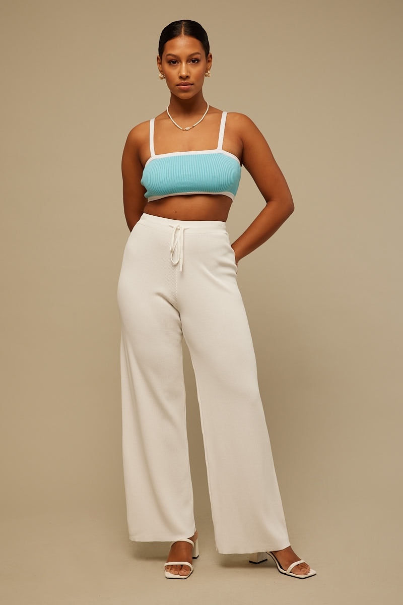 Perfect Stranger Heritage Knit Pant White