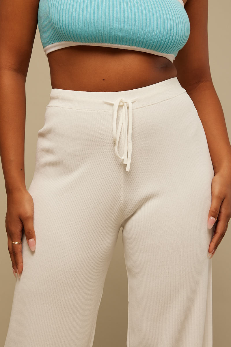 Perfect Stranger Heritage Knit Pant White