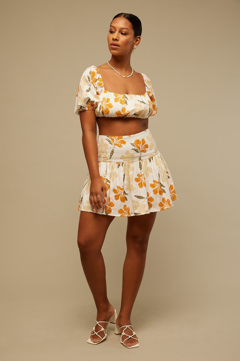 Perfect Stranger All You Deserve Mini Skirt White Print