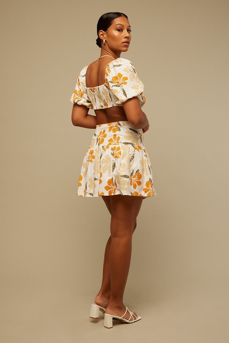Perfect Stranger All You Deserve Mini Skirt White Print