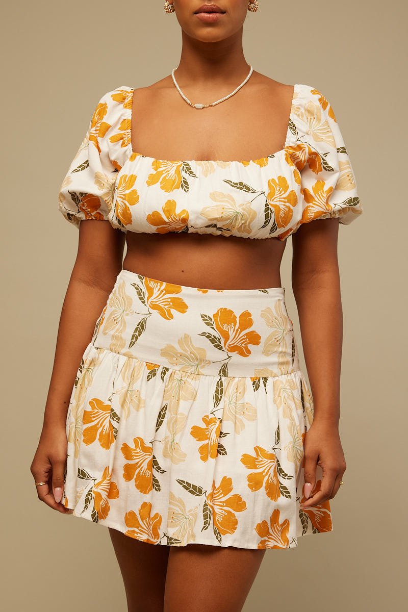 Perfect Stranger All You Deserve Mini Skirt White Print