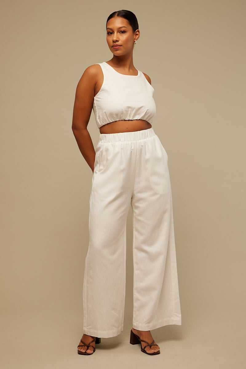 Perfect Stranger Luxe Beach Pant White