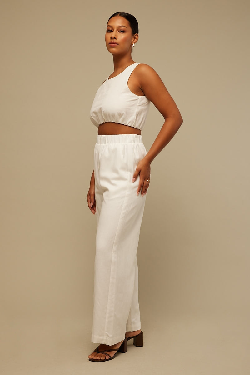 Perfect Stranger Luxe Beach Pant White