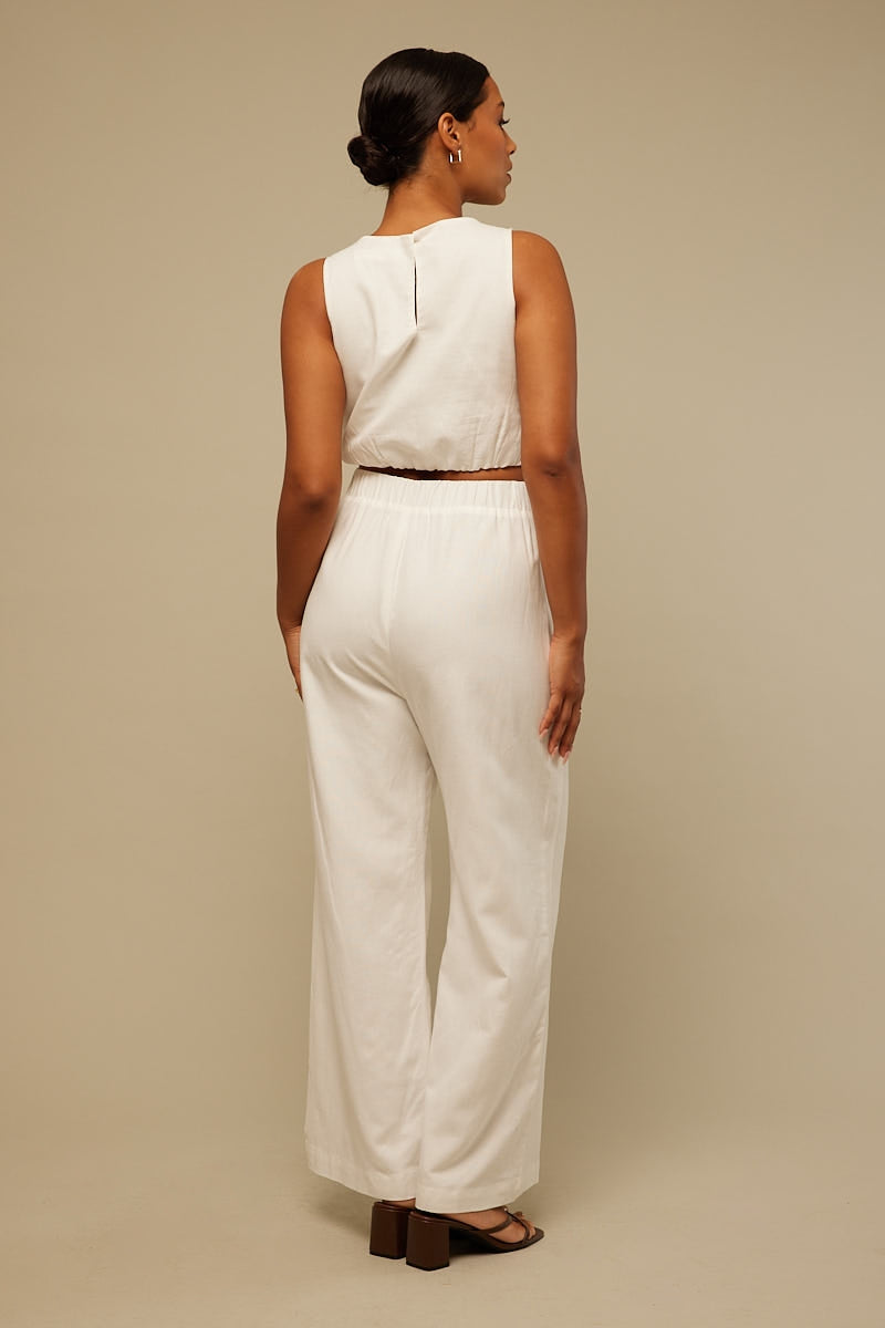 Perfect Stranger Luxe Beach Pant White