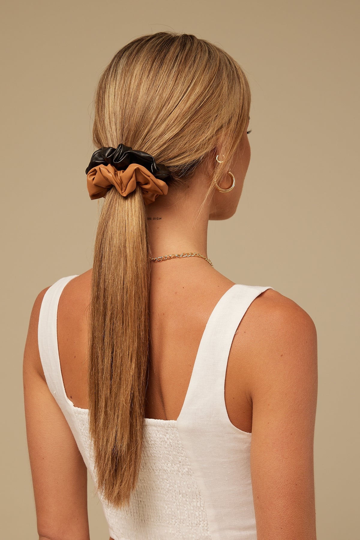 Token Shades PU Scrunchie Pack Tan/Black